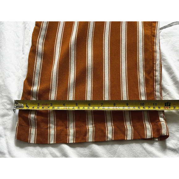 Lulus Crop Jumpsuit Burnt Orange White Striped Pockets Fall Harvest Boho Size XS - Picture 8 of 14